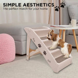 Furtastic Foldable Pet Stairs In White - 50cm Dog Ladder Cat Ramp PTS-EJE-433-WH