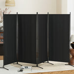 Artiss 4 Panel Room Divider Screen 345x180cm Fabric Black RD-D-PLY-345-BK