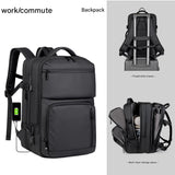 Black Expandable Business Travel Backpack with USB Charging Port - Water-Resistant Laptop Bag for V888-ELOSUNG32801