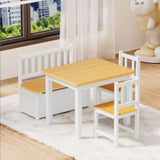 Bopeep Kids Table and Chairs Set Wooden Study Play 4PCS KD1173TB1025