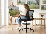 Artiss Office Chair Drafting Chairs Stool Computer Desk Studios Mesh Black OCHAIR-K-DRAF-BK