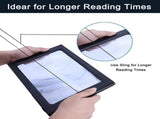 Table Magnifying Glass with 4 LED Lights, 3 Fold for Visually Impaired, 27.5 x 20.5 x 10.5 cm V1237-MS-912-138