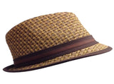 GOORIN BROTHERS Eric B Trilby Fedora Hat Bros Woven Paper Straw in Brown V563-GOORIN-100-4432-BRWN-XL