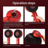Red Luxury Red-Light Therapy Electric Scalp Massager Comb with Liquid Applicator - 3 Modes Vibration V888-ELOSUNG39272