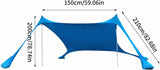 300*300*200CM 2 Poles Beach Tent Shade Canopy with UPF50 Protection Sun Shelter Portable Camping V1107-132-91929-RED3
