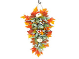 45CM Artificial Pumpkin Leaf Swag Holiday Front Door Decor Versatile Artificia Fall Teardrop Swag V1294-YM0901-240617HL06-1