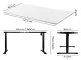 Levede Motorised Standing Desk Height 120cm White 800x 1.5MM DH4948-120S-BKWH