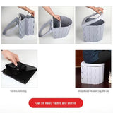 Grey Portable Folding Car Toilet -With toilet paper holder Heavy Duty ABS Collapsible Camping Potty V888-ELOSUNG56314-1