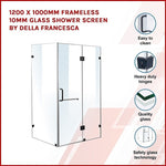 1200 x 1000mm Frameless 10mm Glass Shower Screen By Della Francesca V63-830961