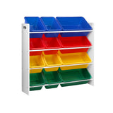 Keezi Kids Toy Box 12 Bins Bookshelf Organiser Children Storage Rack FURNI-G-TOY110-WH