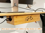 Cable Management Box,Cord Organizer Box,Bamboo Box for fit Desk Computer USB Behind TV Home Hall V1259-DP01-A-5727