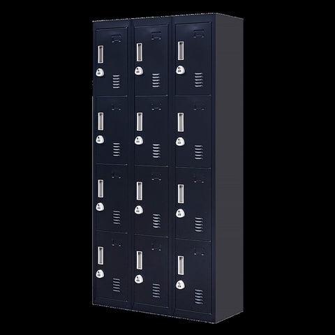 12-Door Locker for Office Gym Shed School Home Storage - 3-Digit Combination Lock V63-839111