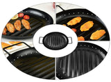 Non-Stick Round Iron Barbecue Grill Plate with Dual Handles, BBQ Tray for Outdoor Grilling and V1369-AZ3-W-13440
