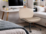 Office Desk Chair - Velvet Armless Swivel Study Seat OVOID PALE KHAKI V274-FT-VOC-003BK-KH