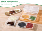 40 Sets Double Compartment Condiment Containers with Lids, 2025 New Disposable Portion Cups Reusable V1366-AZ2-W-13144