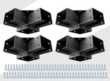 Pergola Kit Corner Brackets for 4x4 Wood Posts, Powder Coated Steel Made, 3-Way V1258-DP02-F-583
