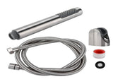 3Pcs/Set Stainless Steel Hand Shower Brushed Round Single Shower Head with Hose Fixed Holder V1294-YM0714-3112210093011