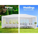 Instahut Gazebo 3x6m Marquee Wedding Party Tent Outdoor Camping Side Wall Canopy 4 Panel White GAZEBO-WED-C-FG-3X6-4W-WH