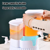 5.2L Refrigerator Cold Water Bottle, 14.37x9.25x9.25in Iced Beverage Dispenser, 3-Compartment V1370-AZ4-09034