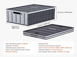 Plastic Collapsible Storage Bins with Lids, 65L 3 Packs, Stackable Folding Storage Crates with V952-KZDSLCWXHHS671U7U001V0