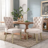 4x Velvet Dining Chairs Upholstered Tufted Kithcen Chair with Solid Wood Legs Stud Trim and V226-SW1901BG-2