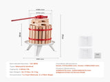 1.6 Gal/6L Fruit Wine Press, Solid Wood Basket with 8 Blocks, Heavy Duty Manual Juice Maker, Cider V952-GJYZJLSSM6LB7BMXAV0