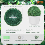 Artificial Topiaries Boxwood Trees, , Ball-Shape Faux Topiaries Plant, All-year Green V952-RGZWXJQ20YC04FIJEV0