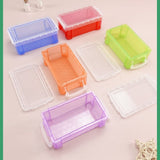 6 Pcs Small Plastic Colorful Crayon Box with Lid, Stackable Storage Case Mini Organizer Containers V1369-AZ3-W-16354