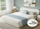Artiss Queen Bed Frame with Gaslift Storage Wooden Platform Mattress Base Boucle Upholstered White BFRAME-H-DARAGS-Q-WH-ABC