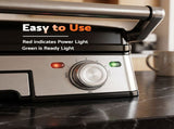 Devanti 2000W 3-in-1 Panini Press Grill Sandwich Maker 180&deg Open 4 Slice SM-4S-6001-BK