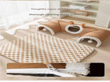 Brown XL size Cat Tunnel Bed House 4-Season Universal Removable Washable U-Shaped Cat Cave with V888-ELOSUNG50330