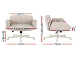 Artiss Criss Cross Chair with Wheels & Adjustable Armrests, Ergonomic Cross Legged Office Desk Chair OCHAIR-L-2018-BG