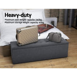 Artiss Storage Ottoman Blanket Box 140cm Linen Dark Grey OTM-L140-DA-GY-AB