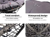 Gardeon Outdoor Chairs Outdoor Furniture Papasan Chair Wicker Patio Garden Grey ODF-PAPASAN-CH-GE