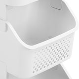 Rolling Laundry Hamper PP ABS Laundry Shelf Clothes Storage Basket Organizer with 4 Wheels for Home V1294-YM0901-3117240250811