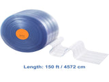 Strip Curtain, 4572 cm Length x 20 cm Width x 2 mm Thickness, Clear Ribbed PVC Curtain Strip Door V952-JPVC150X81PCS0RHMV0