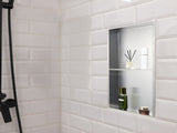 Shower Niche, 33.0 x 63.5 x 10.2 cm Recessed Wall Niche Double-layer, with Hollowed-out Divider, V952-BXGLYBKYS2C198038001V0