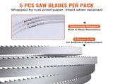Band Saw Blade, 1650*16*0.56mm, 5 PCS/Pack Bandsaw Blades for Replacement, Carbon Steel Blade, V952-JGJJT1650MM16U0Z8V0