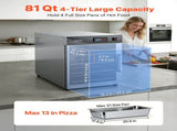 Electric Hot Box Food Warmer, 4-Tier Commercial Warming Cabinet with Water Tray, Single-Door and V952-XXSPBWJ4CDKBNMKK4001V3
