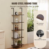 VEVOR Industrial Square Pipe Shelf 5 Tier 48x30x178cm Wall-Mount for Bedroom V952-JSGZWJFGHMBHGMXTKV0