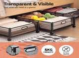 Artiss 2X Under Bed Storage Containers Metal Boxes Quilt Organiser with Wheels UBS-A-MET01-BKX2