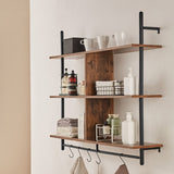 VEVOR Industrial Pipe Shelf 3 Tier 41.5x9.84in Wall-Mount for Kitchen Bedroom V952-JSGZWJYGHMBHZ7W6FV0