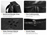Black PU Leather Shoulder Bag - Large Capacity Hobo Handbag with Adjustable Strap, Soft Slouch Tote V888-ELOSUNG54691