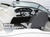 Seamanship 2X Folding Boat Seats Marine Seat Swivel High Back 12cm Padding Black BS-86522-BK