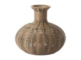 Handwoven Rattan Vase, Wicker Decorative Vase for Dried Flowers, Rustic Boho Home Dcor Accent, V1370-AZ4-08508