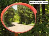 30cmSecurity Mirror PC Convex Traffic Mirror Wide Angle Curved Safety Mirror Circular Pole Mount V1366-AZ2-W-03275