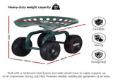 Gardeon Garden Seat 360 Swivel Rolling Adjustable Height Work Scooter Cart Wheels Heavy Duty 150kg GCT-ADJUST-360-GE