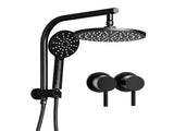 Cefito 9'' Rain Shower Head Set Handheld Round High Pressure Twins Tap Chrome SHOWER-A1-RO-9-BK-TAP-RO