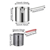 Small Stainless Steel Deep Pot With Wire Strainer Basket Multipurpose Home Cookware For Deep V1369-AZ3-W-14921