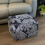 SOGA 2X 55x30cm Black Squared Soft Pouffe Seat Cushion Elegant Home Accent Dcor Stylish Footstool POUFFE640X2